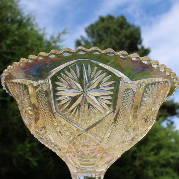 Mogul Carnival Glass Compote - Picture 5 of 6